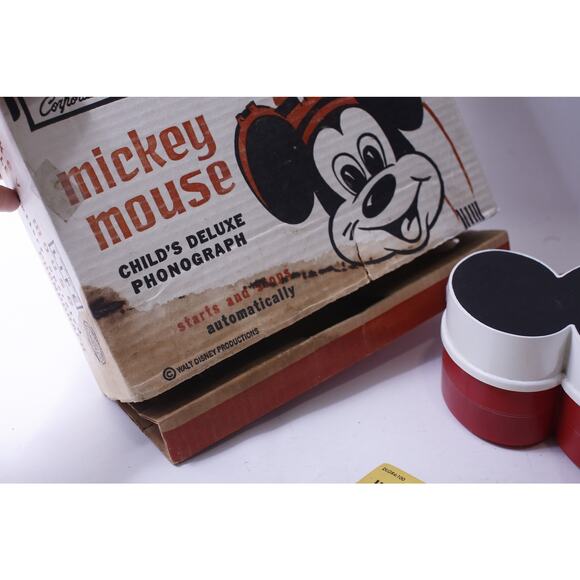 In need of reapair Mickey Mouse Portable Phonograph, Model B20, Vanity Fair, - Picture 5 of 5